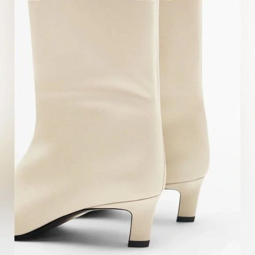 MASSIMO DUTTI COW LEATHER HEELED LEATHER BOOTS - Picture 4 of 6